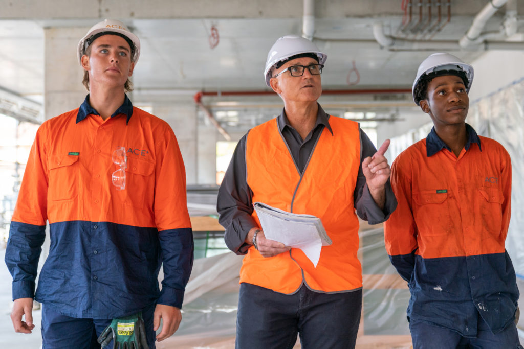 construction trainees and employer